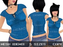 DEMO Jersey Top Blue - Mesh