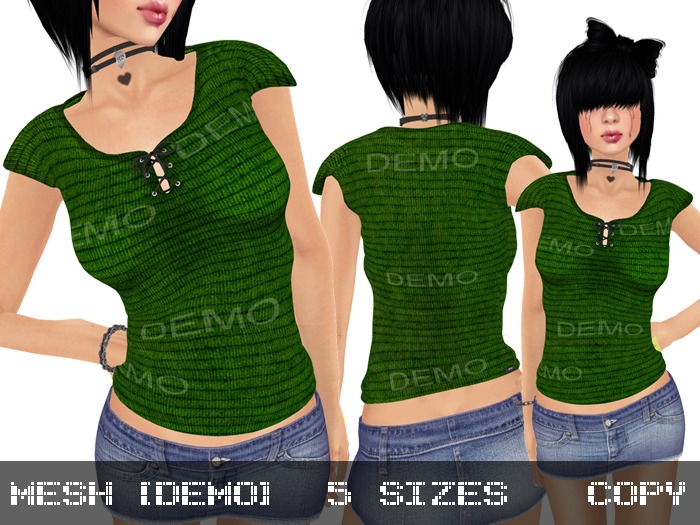 DEMO Jersey Top Green - Mesh