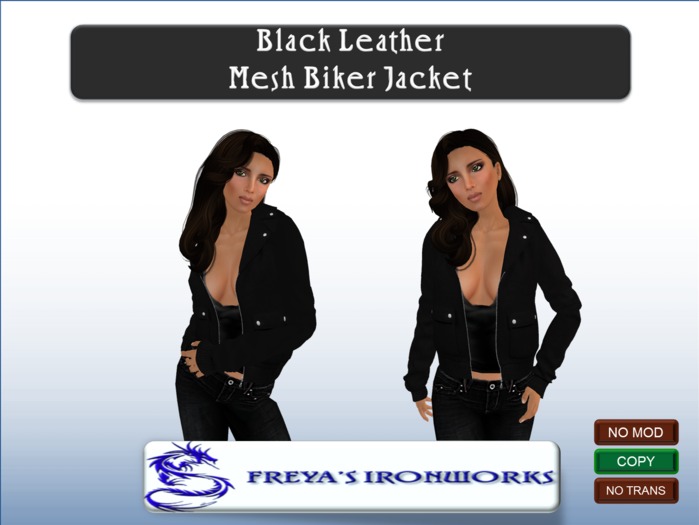 (Box) White Leather Mesh Biker Jacket