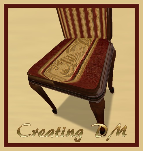 M&D-CHAIR WOOD, VELVET RED GOLD GIFT DECORATED PLATE/VASE