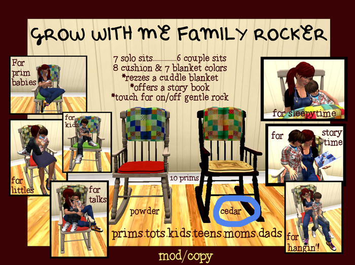 Mudlarks Grow With Me Family Rocker (Cedar/M/C)