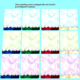 3 colored scalloped silks with flowers 