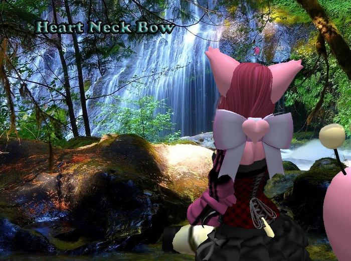 [BB] Pink Heart Bow *Partial Mesh*