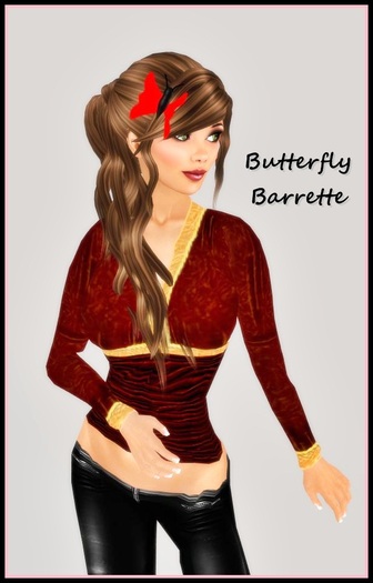 Red Butterfly Barrette