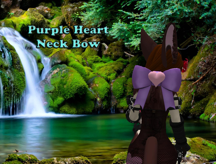 [BB] Purple Heart Neck Bow *Boxed*