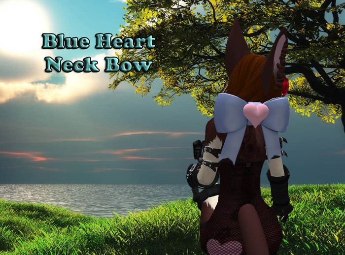 [BB] Blue Heart Neck Bow *boxed*