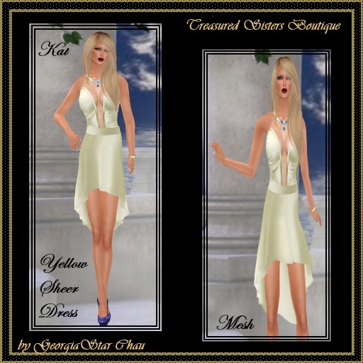 GSC Kat Yellow Sheer Dress Mesh