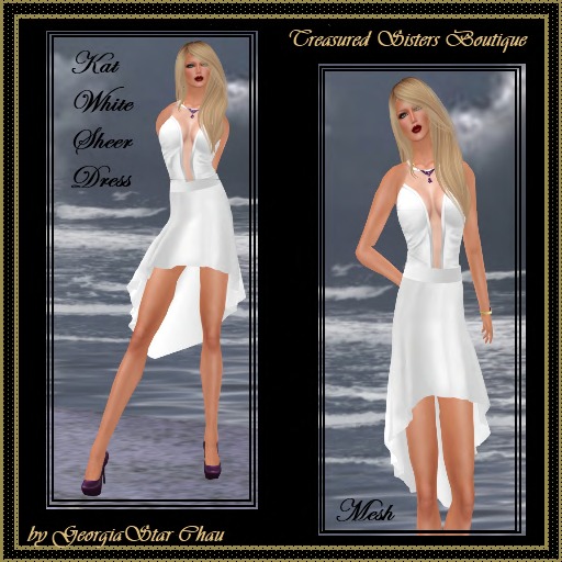 GSC Kat White Sheer Dress Mesh
