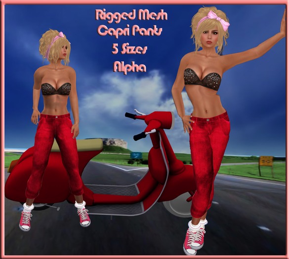 Capri Pants Red