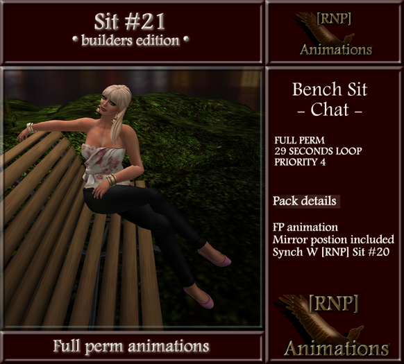 [RNP] Sit #21_Bench_Chat_Full Perm Animation