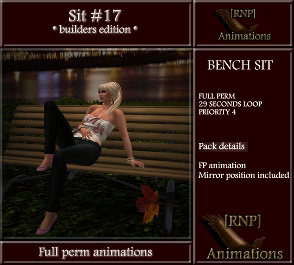 [RNP] Sit #17_Bench Sit_Full perm animation