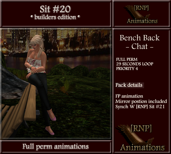 [RNP] Sit #20_Bench back_Chat_Full Perm Animation