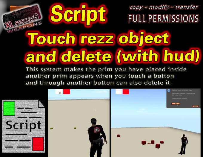 Touch rezz object and delete (with hud)