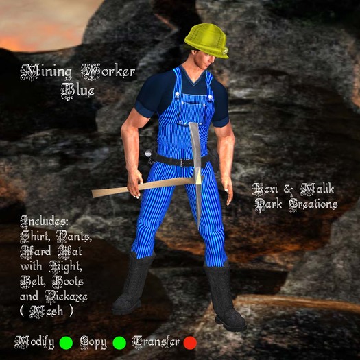 Mining Worker Blue