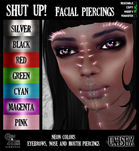 .:A&M:. Shut up! Facial Piercing Set - PINK