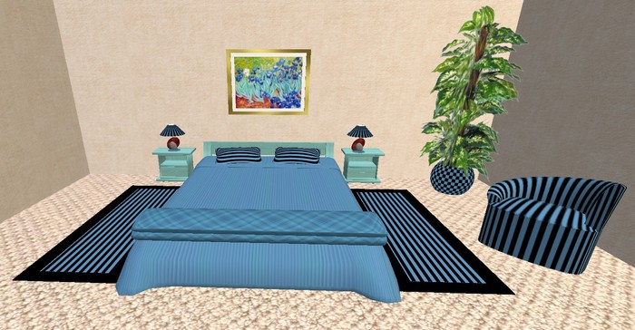 Bedroom set with cuddle bed - Ocean Blue
