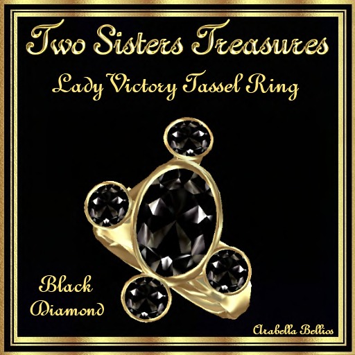 TST - LADY VICTORIA TASSEL BLACK DIAMOND RING YG