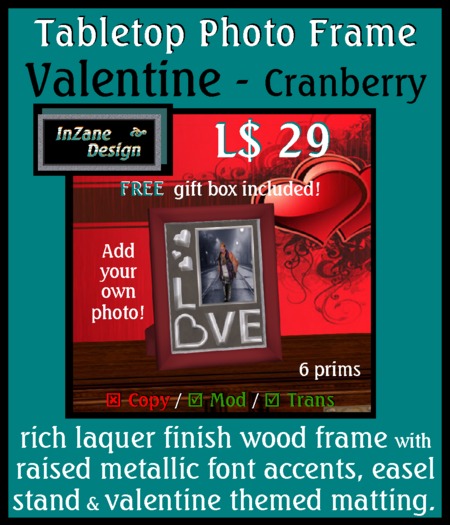 Valentine Photo Frame - Cranberry