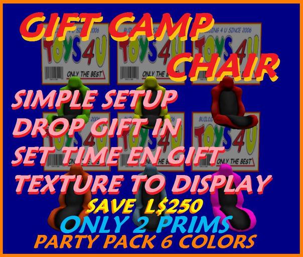 PRICE CAMP CHAIR PARTY 6 COLOR PACK BOXET