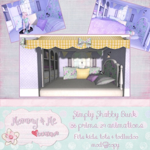 ~Bebe'Licious~ Simply Shabby Bunk {Purple}
