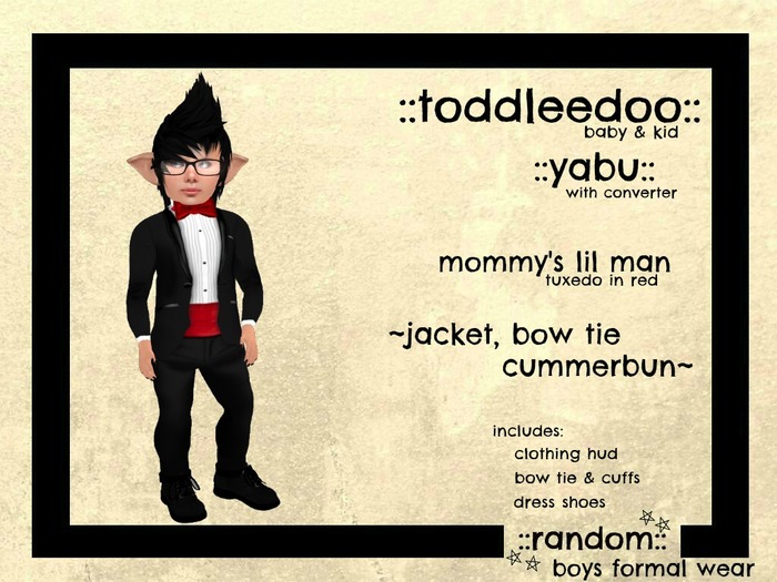 ::random:: ToddleeDoo: Tuxedo Red: Jacket, CM & Bow Tie