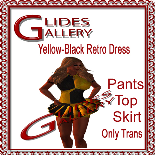 Yellow-Black Retro Dress