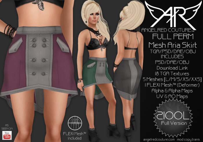 AngelRED - FULL PERM Mesh Aria Skirt [FULL VERSION]