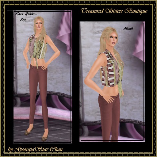 GSC Kari Ribbon Tie Front Pant set