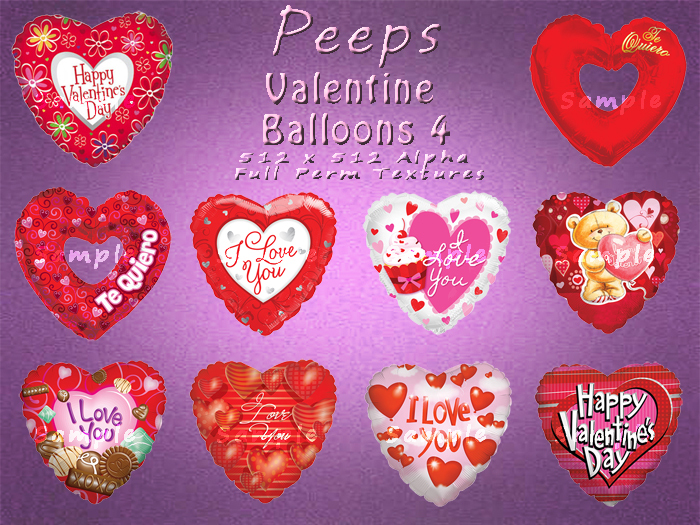 Peeps Textures Valentine Balloons 4