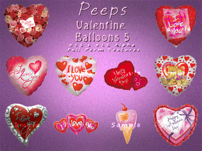 Peeps Textures Valentine Balloons 5