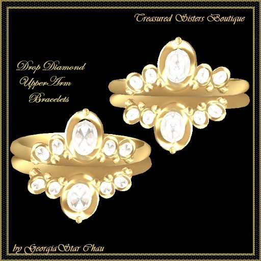 TST Drop Bead Diamond Upper Arm Bracelets