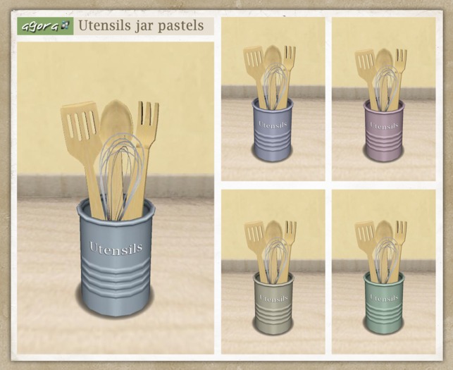Agora - utensils jar MESH ( pastels )