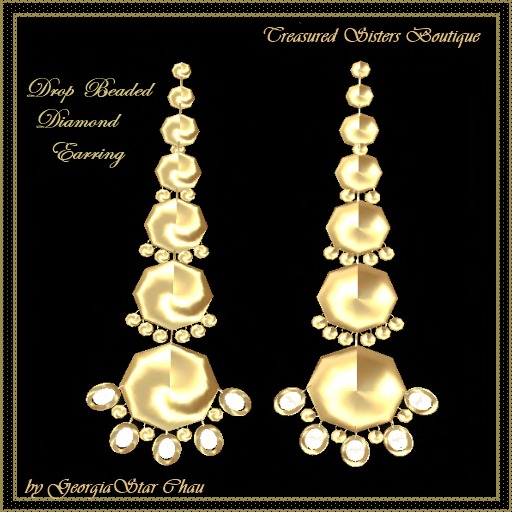 TST Drop Bead Diamond Earrings