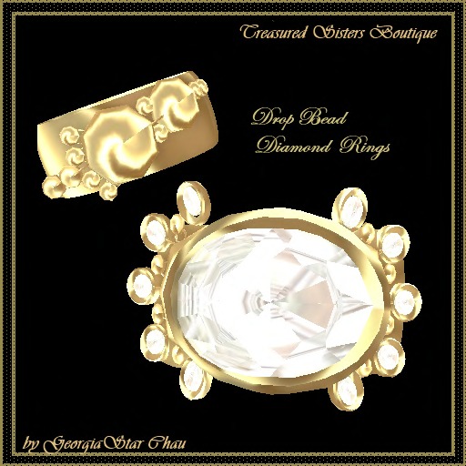 TST Drop Bead Diamond Rings