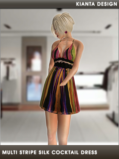 Kianta Design - Multi Stripe Cocktail Dress