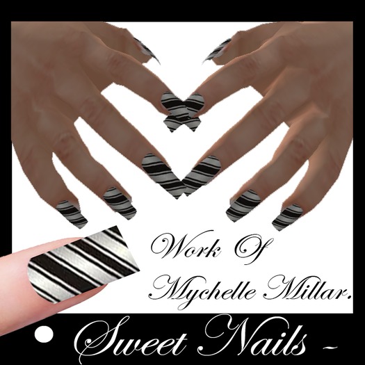 Long Nails M04 color black and gray M'Lady Collection!