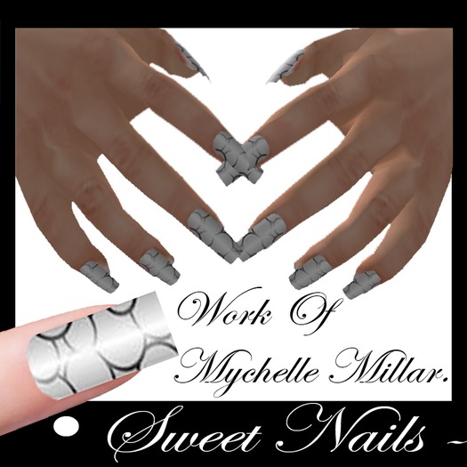 Long Nails M05 color black and gray M'Lady Collection!