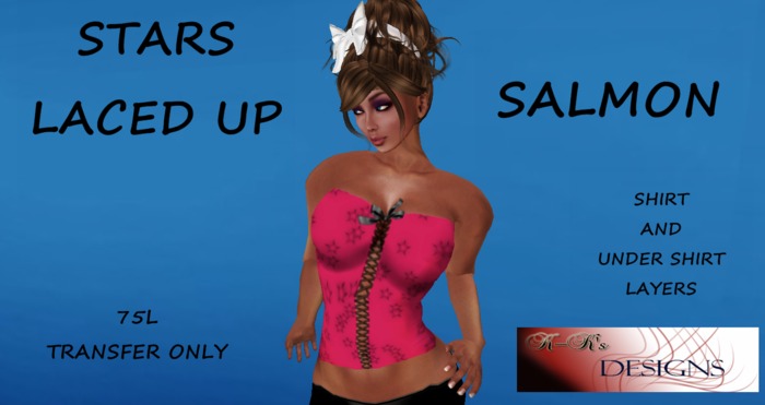 K-Ks Designs Stars Laced Up Salmon