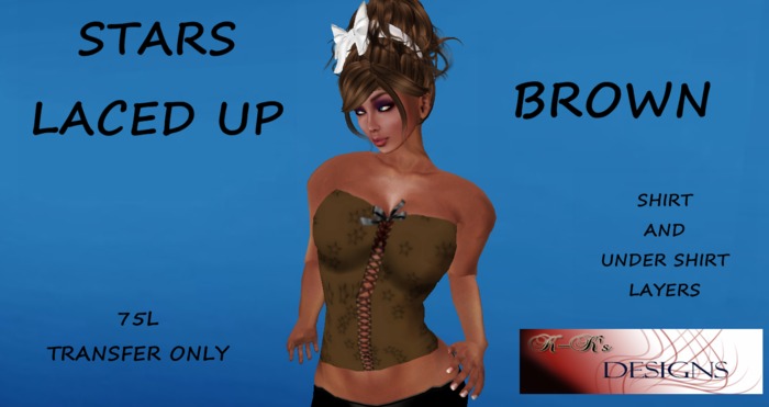 K-Ks Designs Stars Laced Up Brown