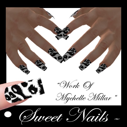 Long nails M09 Color Black and White Collection M'Lady!