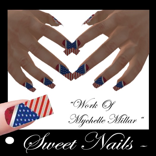 Long Nails M10 Colour "U.S. Flag" M'Lady Collection!