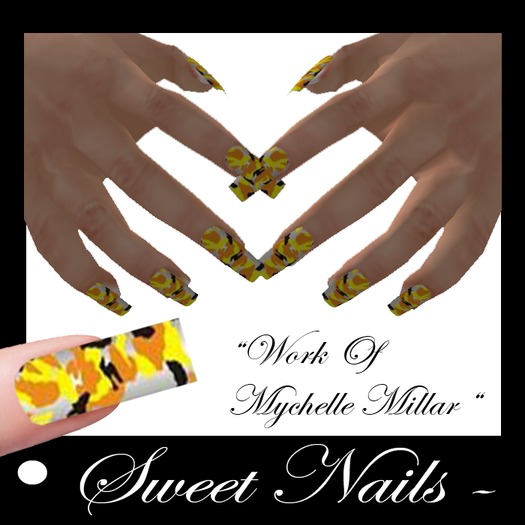 Unhas Longas M11 Cor Amarelo,cinza,preto e laranja. Coleção M'Lady!