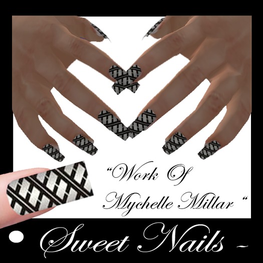 Long Nails M14 color black and gray M'Lady Collection!
