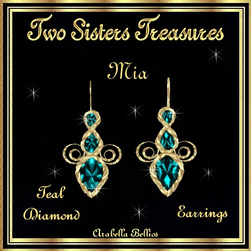 TST - MIA TEAL DIAMOND EARRINGS GOLD