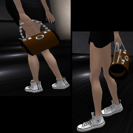 bolsa laranja com preto e prateado