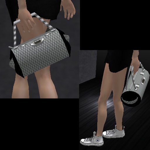 bolsa mao branco e preta