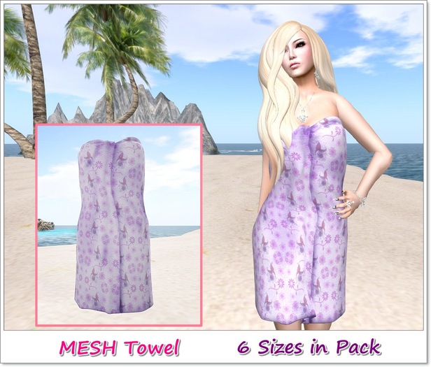 PROMO :: MESH :: Butterfly Towel :: Purple