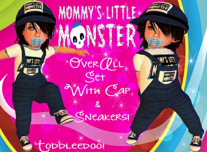 ~TM~Mommys Lil Monster Overall  Set (BLUE)