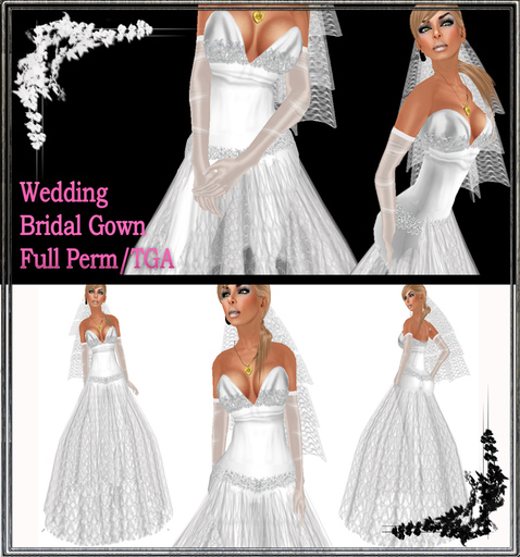 Wedding Bridal Gown Set/Full perm/TGA