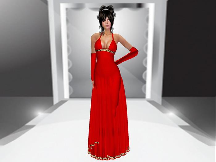Zennya's Closet Red Satin Dress Elegant